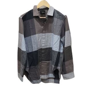 3.1 Phillip Lim Gray Plaid Cotton Button Down S